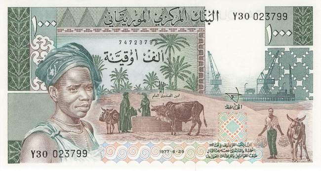 Mauretanien p3C 1000 Ouguiya 1977 Replacement